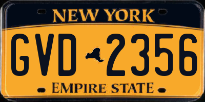 NY license plate GVD2356