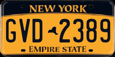 NY license plate GVD2389