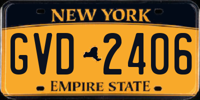 NY license plate GVD2406
