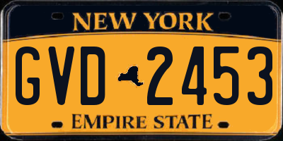 NY license plate GVD2453