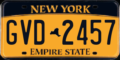 NY license plate GVD2457