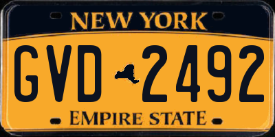 NY license plate GVD2492