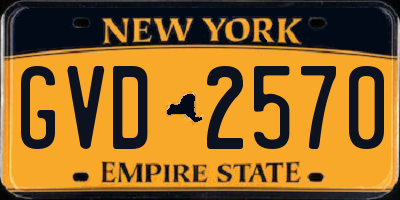 NY license plate GVD2570