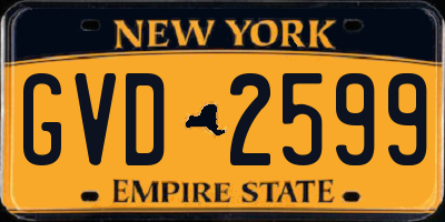 NY license plate GVD2599