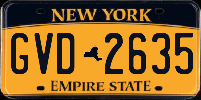 NY license plate GVD2635