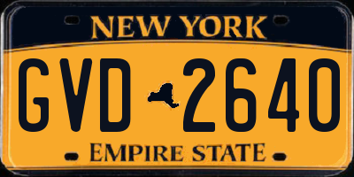 NY license plate GVD2640