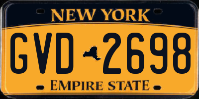 NY license plate GVD2698