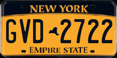 NY license plate GVD2722