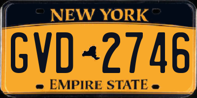 NY license plate GVD2746