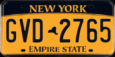 NY license plate GVD2765