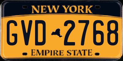 NY license plate GVD2768