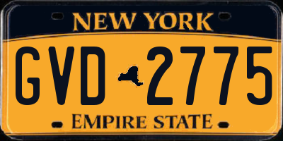 NY license plate GVD2775