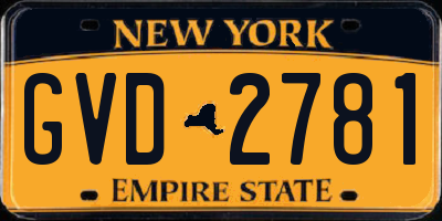 NY license plate GVD2781