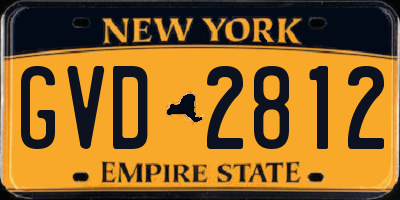 NY license plate GVD2812