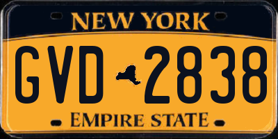 NY license plate GVD2838