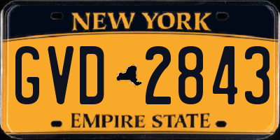 NY license plate GVD2843