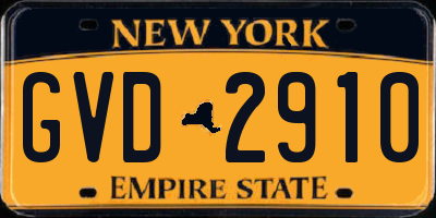 NY license plate GVD2910