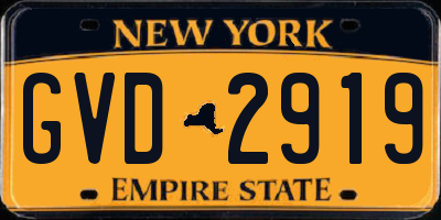 NY license plate GVD2919