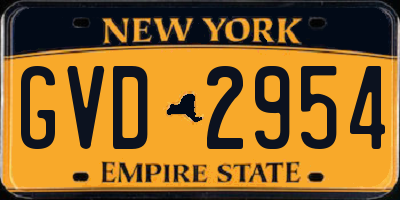 NY license plate GVD2954