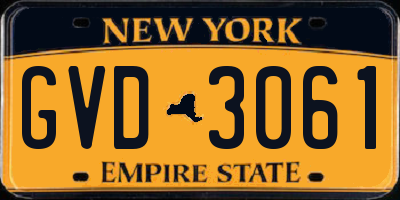 NY license plate GVD3061