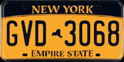 NY license plate GVD3068