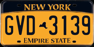 NY license plate GVD3139