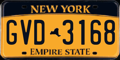NY license plate GVD3168