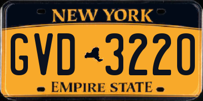 NY license plate GVD3220