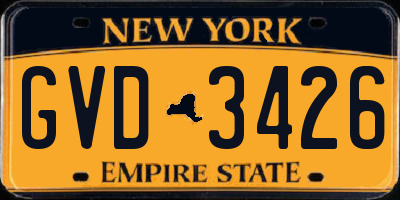 NY license plate GVD3426