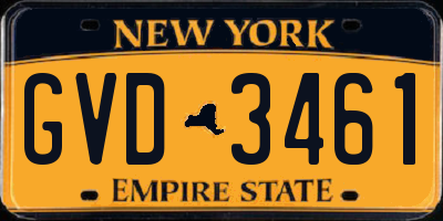 NY license plate GVD3461
