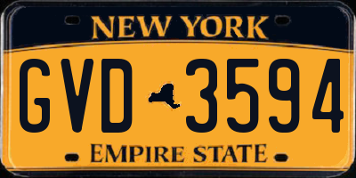 NY license plate GVD3594