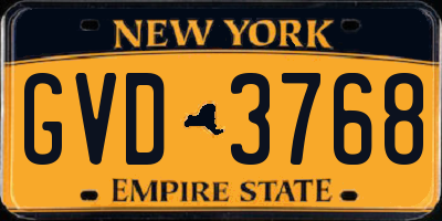 NY license plate GVD3768