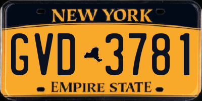 NY license plate GVD3781