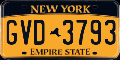 NY license plate GVD3793