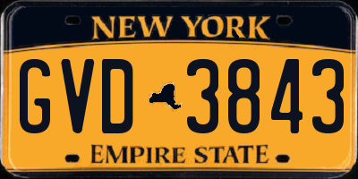 NY license plate GVD3843