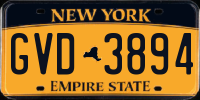 NY license plate GVD3894