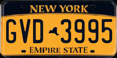 NY license plate GVD3995
