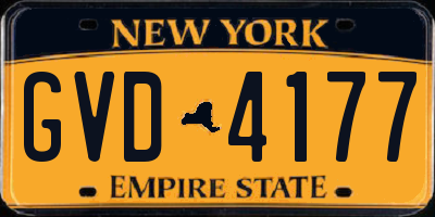 NY license plate GVD4177