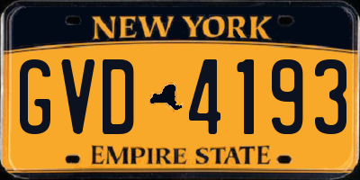 NY license plate GVD4193