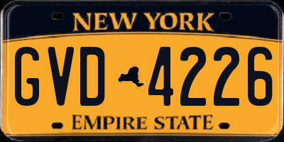 NY license plate GVD4226