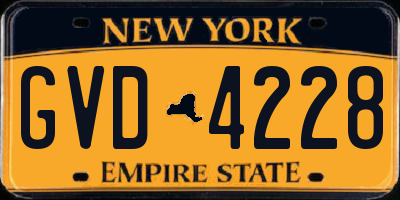 NY license plate GVD4228