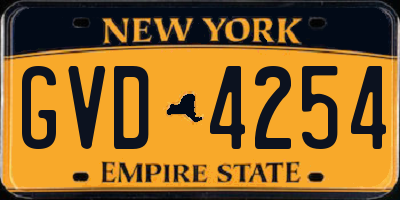 NY license plate GVD4254
