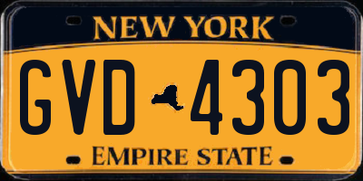 NY license plate GVD4303