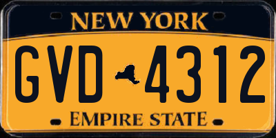 NY license plate GVD4312