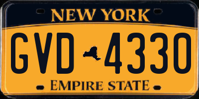 NY license plate GVD4330