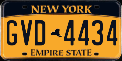 NY license plate GVD4434