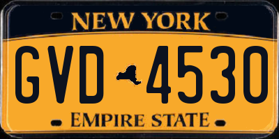 NY license plate GVD4530