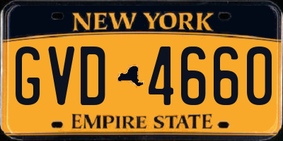 NY license plate GVD4660