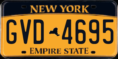 NY license plate GVD4695