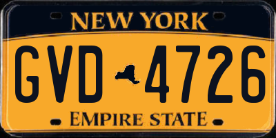 NY license plate GVD4726